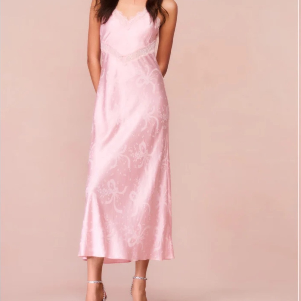 Elegant Pink Satin Dress